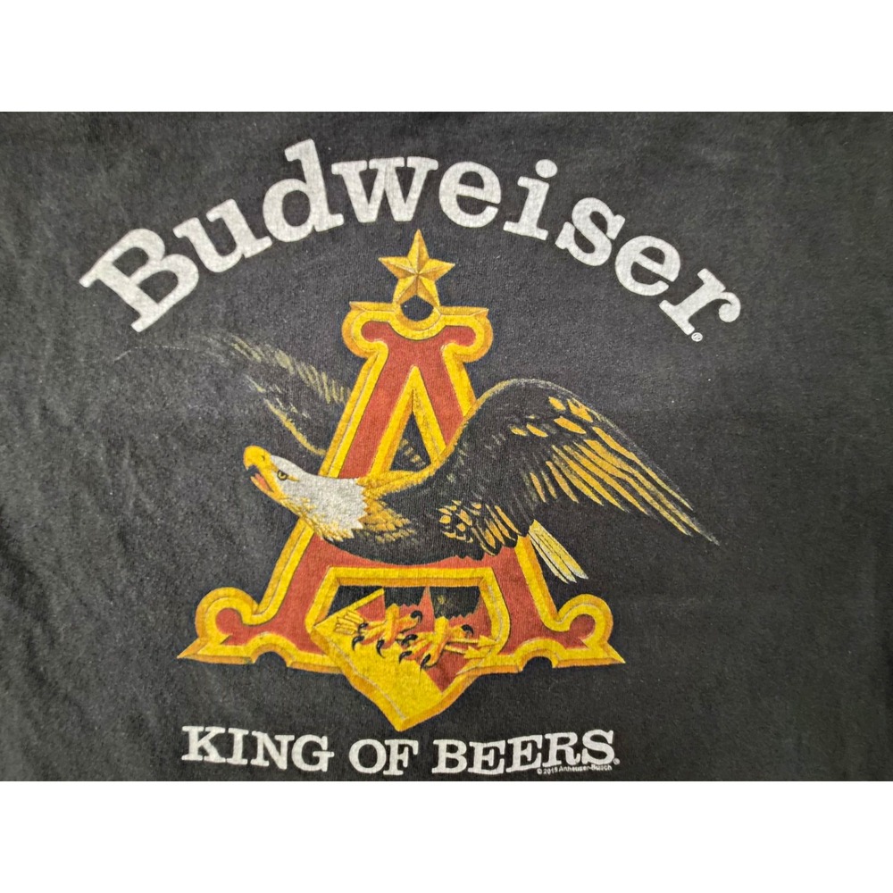 Vintage Budweiser King of Beers Black T-Shirt Size M Breweriana Beer Theme Tee